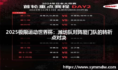 2025极限运动世界杯：潍坊队对阵厦门队的转折点对决